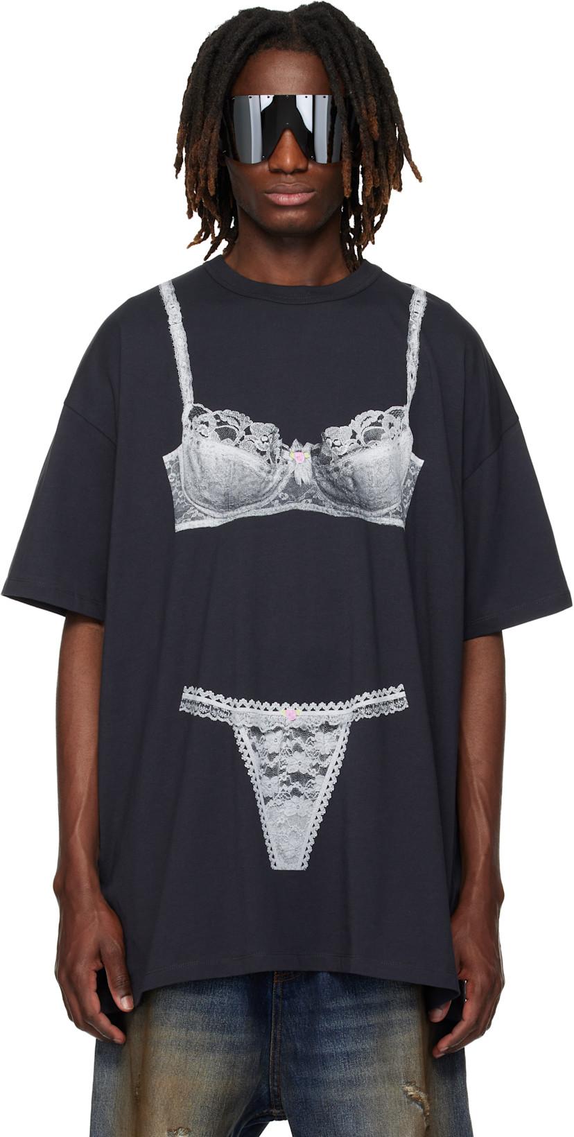 Black Trompe l'Oeil Tall T-shirt by VAQUERA