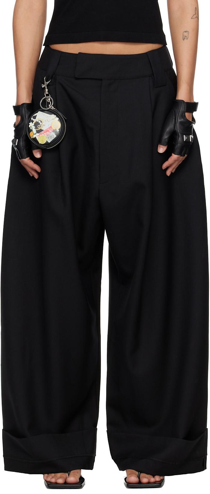 Black Wide-Leg Baby Trousers by VAQUERA