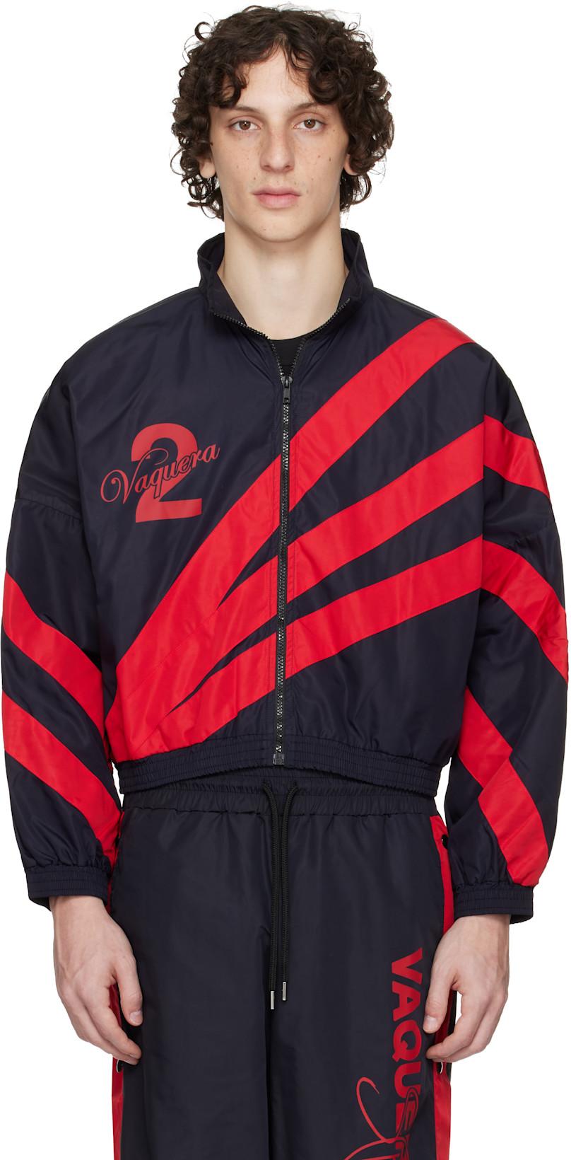 Black & Red Windbreaker Jacket by VAQUERA