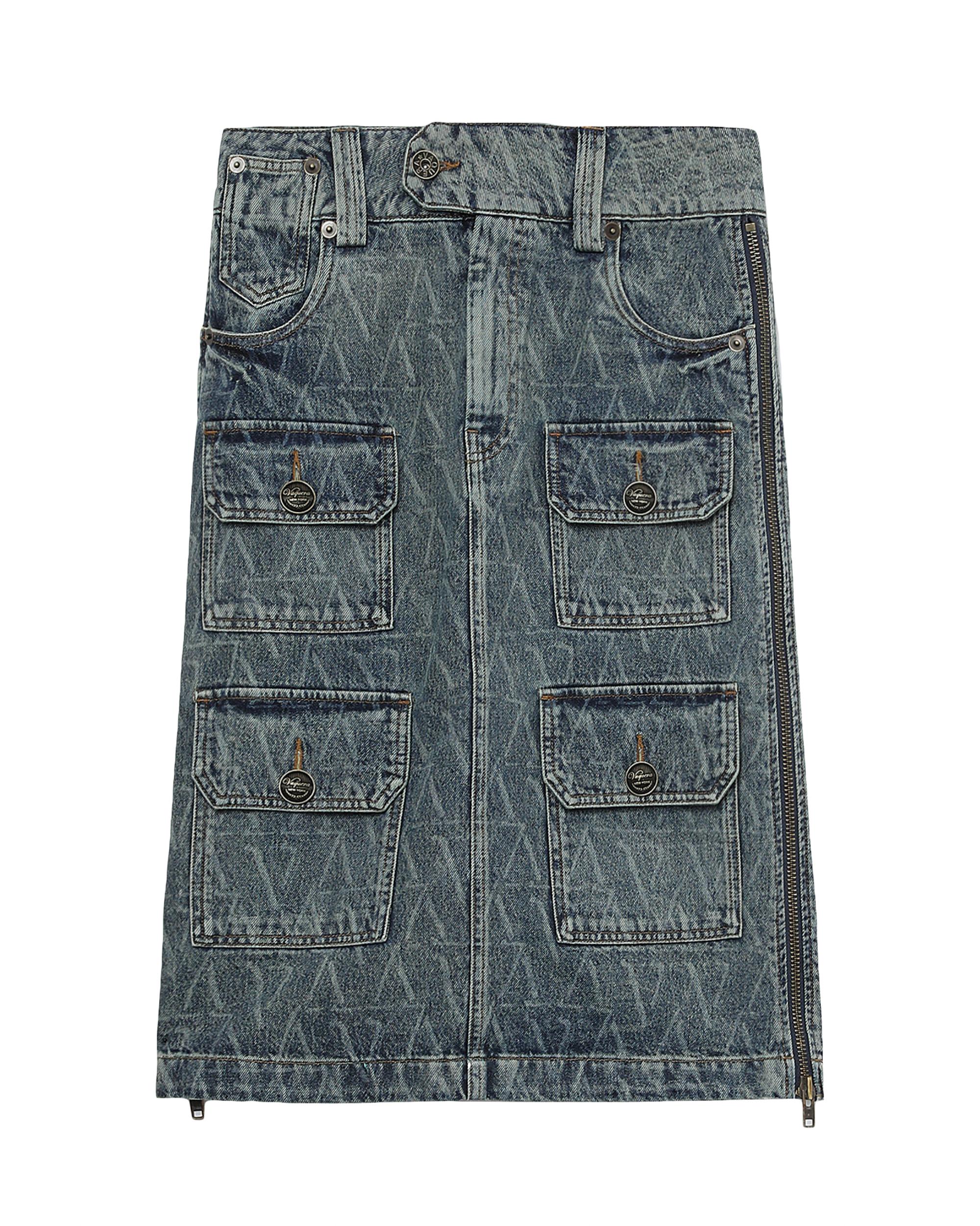 Denim cargo skirt by VAQUERA