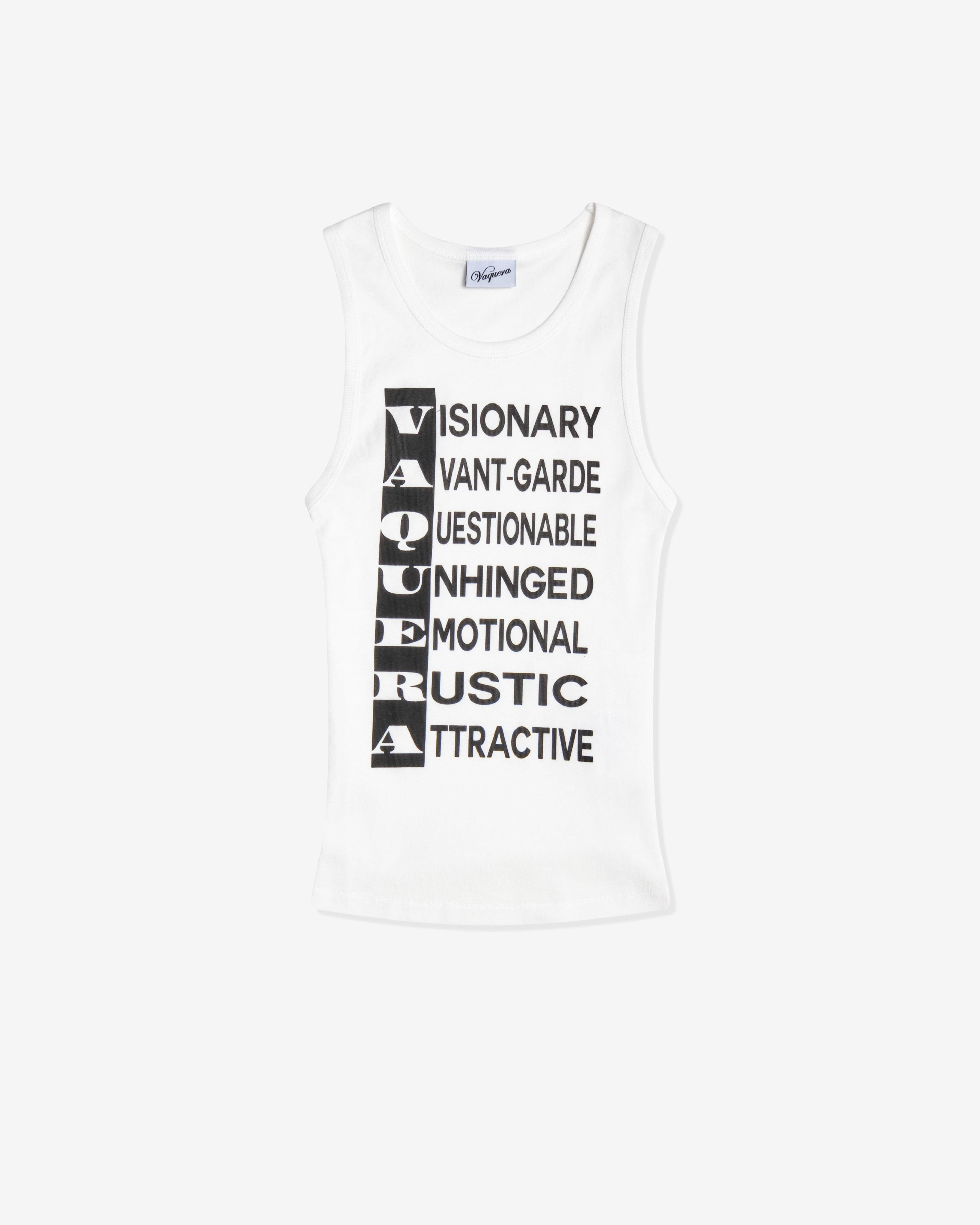 Vaquera - Women's Anagram Tank Top - (White) by VAQUERA