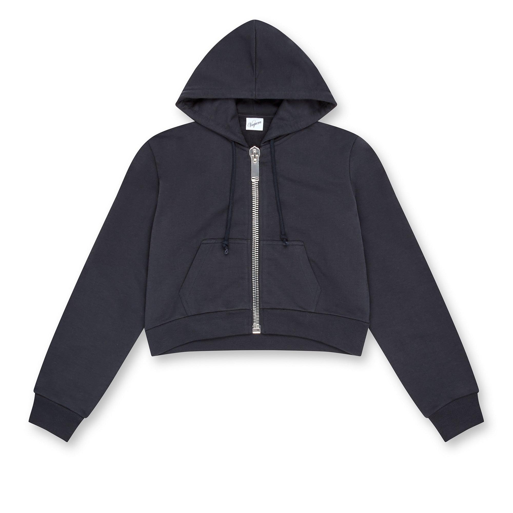 Vaquera - Women’s Cropped Zip Hoodie - (Phantom) by VAQUERA