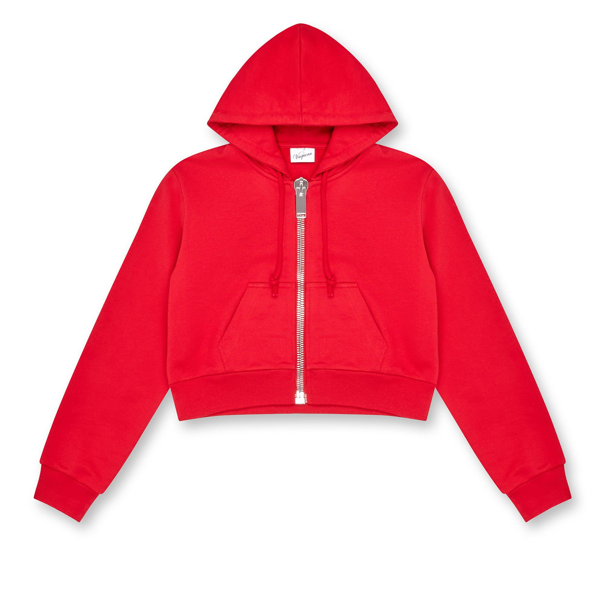 Vaquera - Women’s Cropped Zip Hoodie - (Red) by VAQUERA