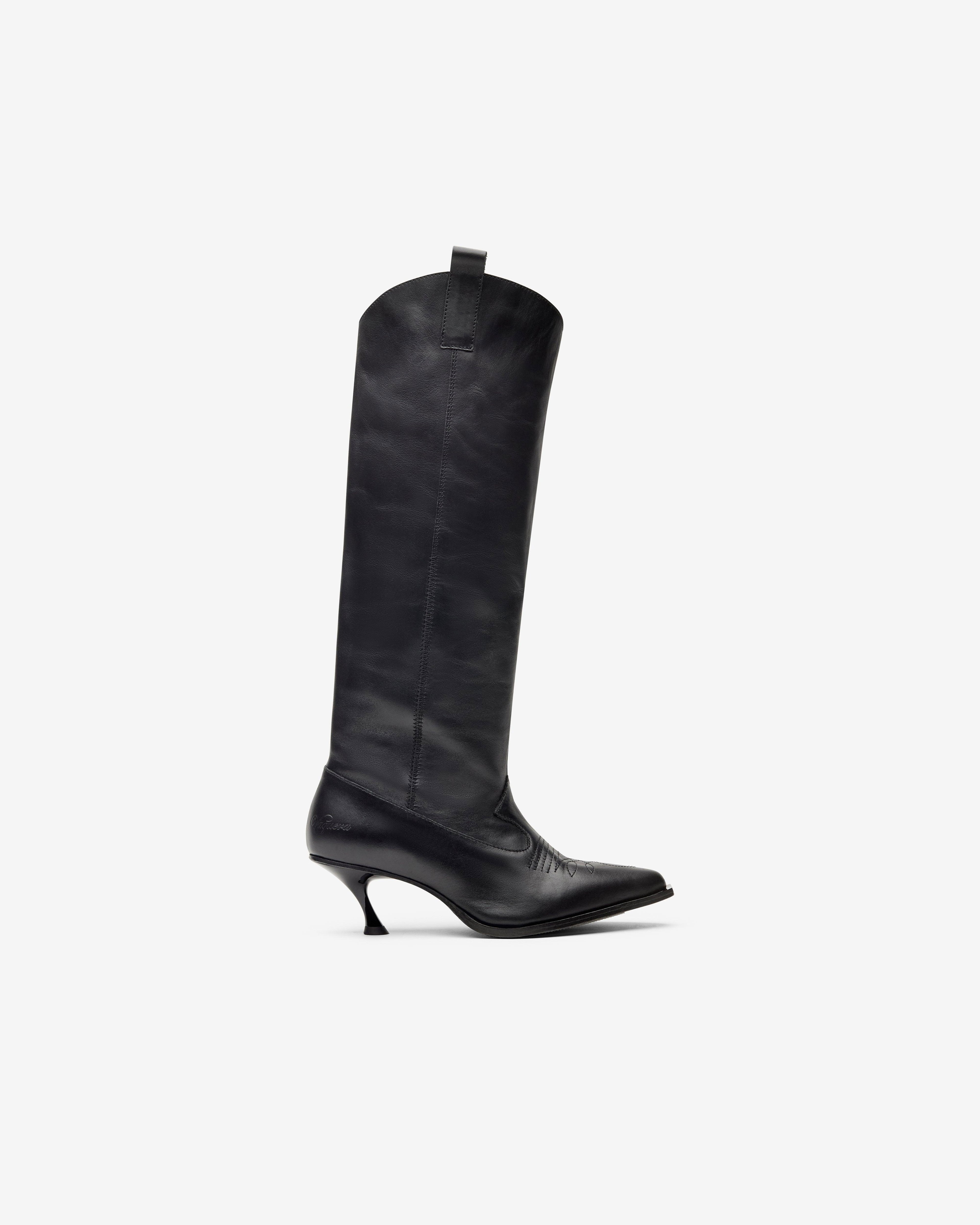 Vaquera - Women's Kitten Cowgirl Boot - (Black) by VAQUERA