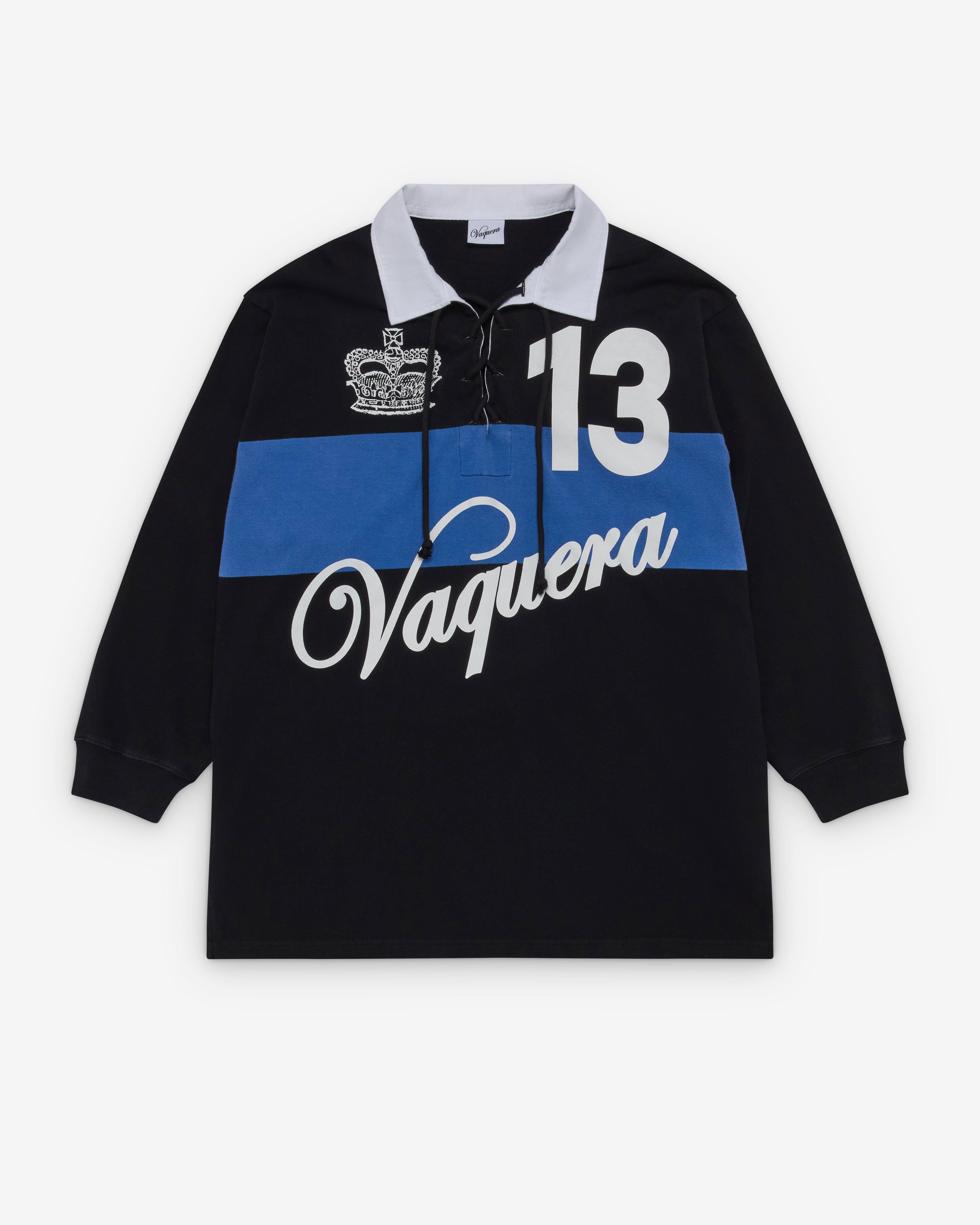 Vaquera - Women's Rugby Shirt - (Black/Blue) by VAQUERA