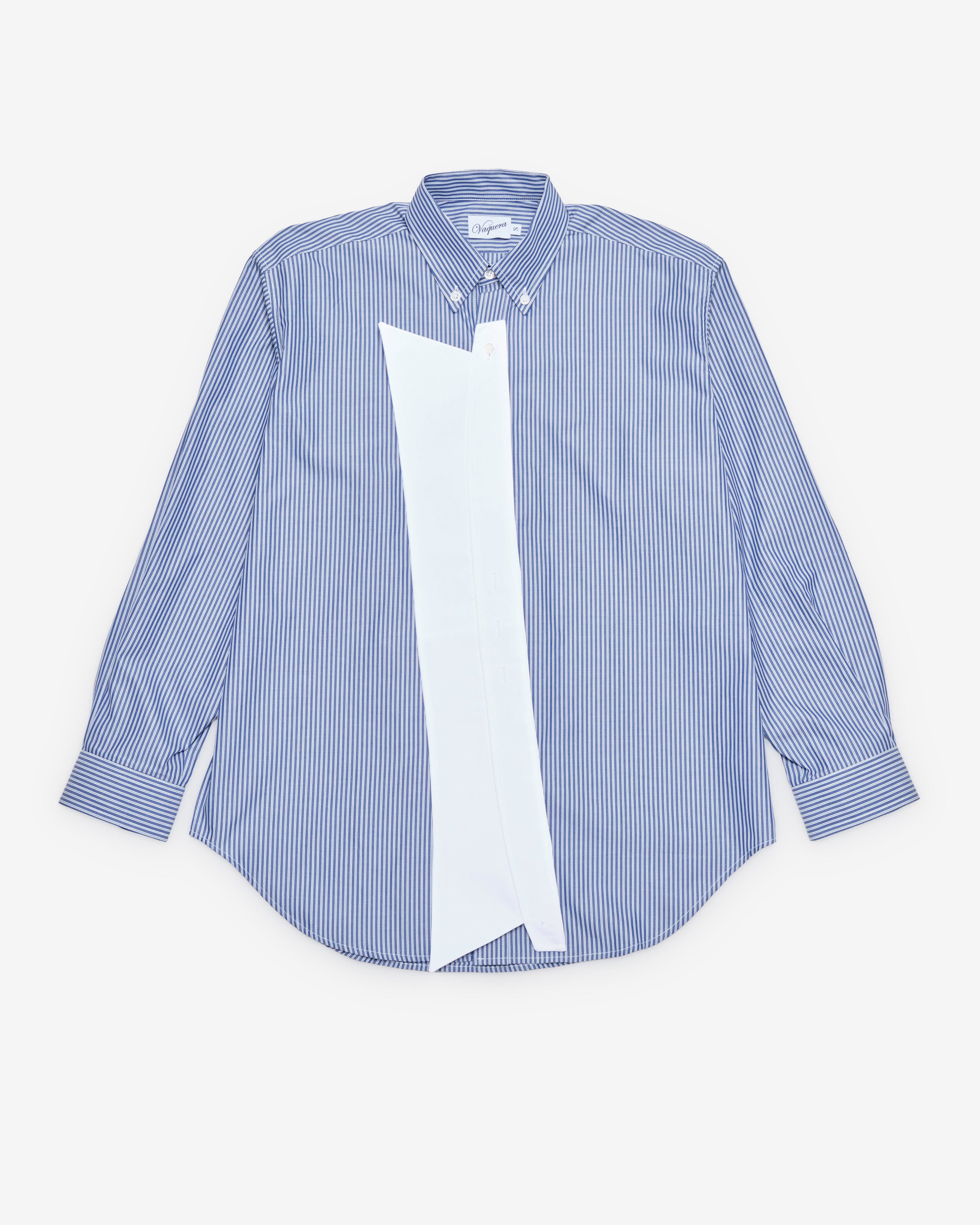 Vaquera - Women's Striped Button Down - (White/Blue) by VAQUERA