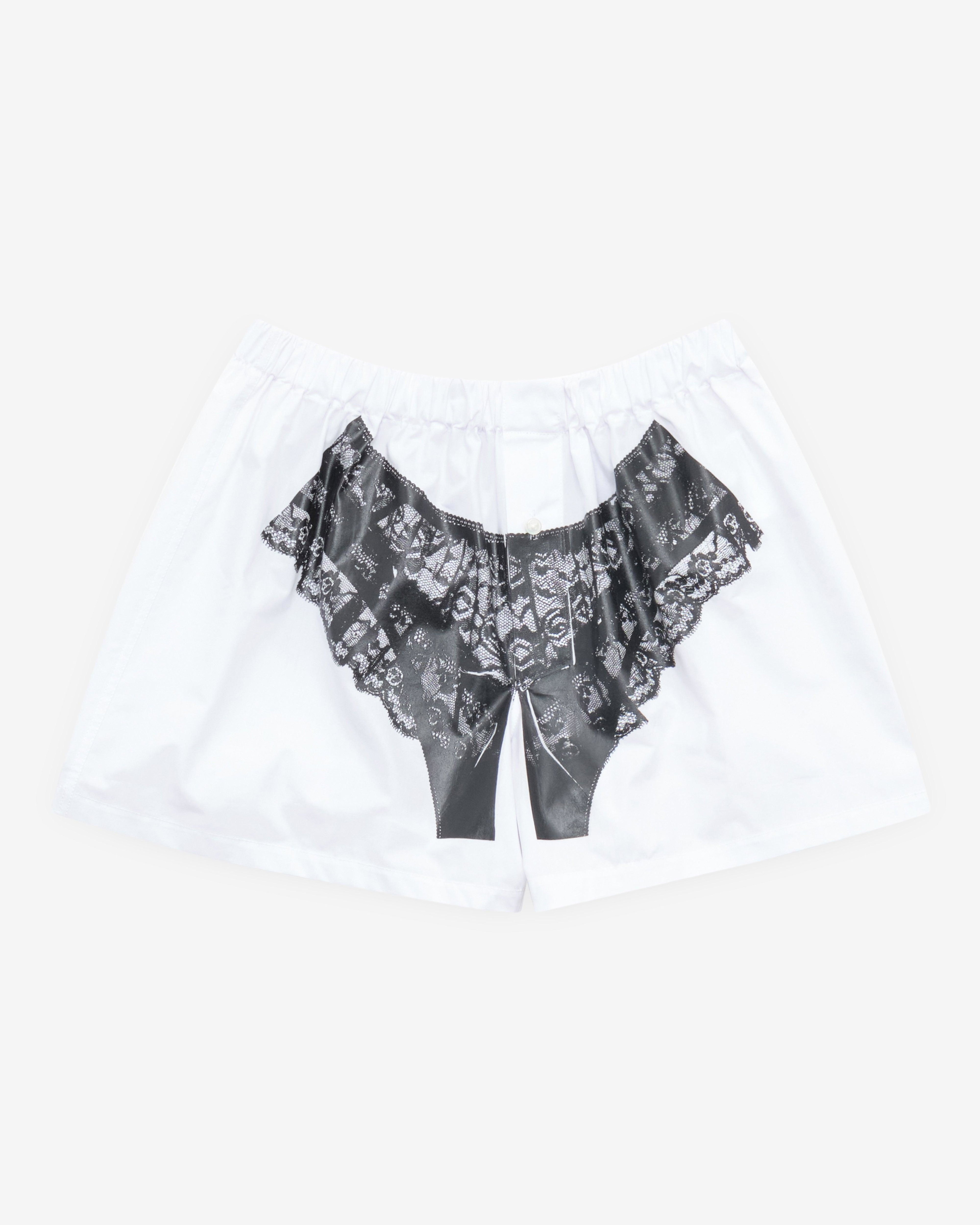 Vaquera - Women's Trompe L'Oeil Boxer Shorts - (White) by VAQUERA