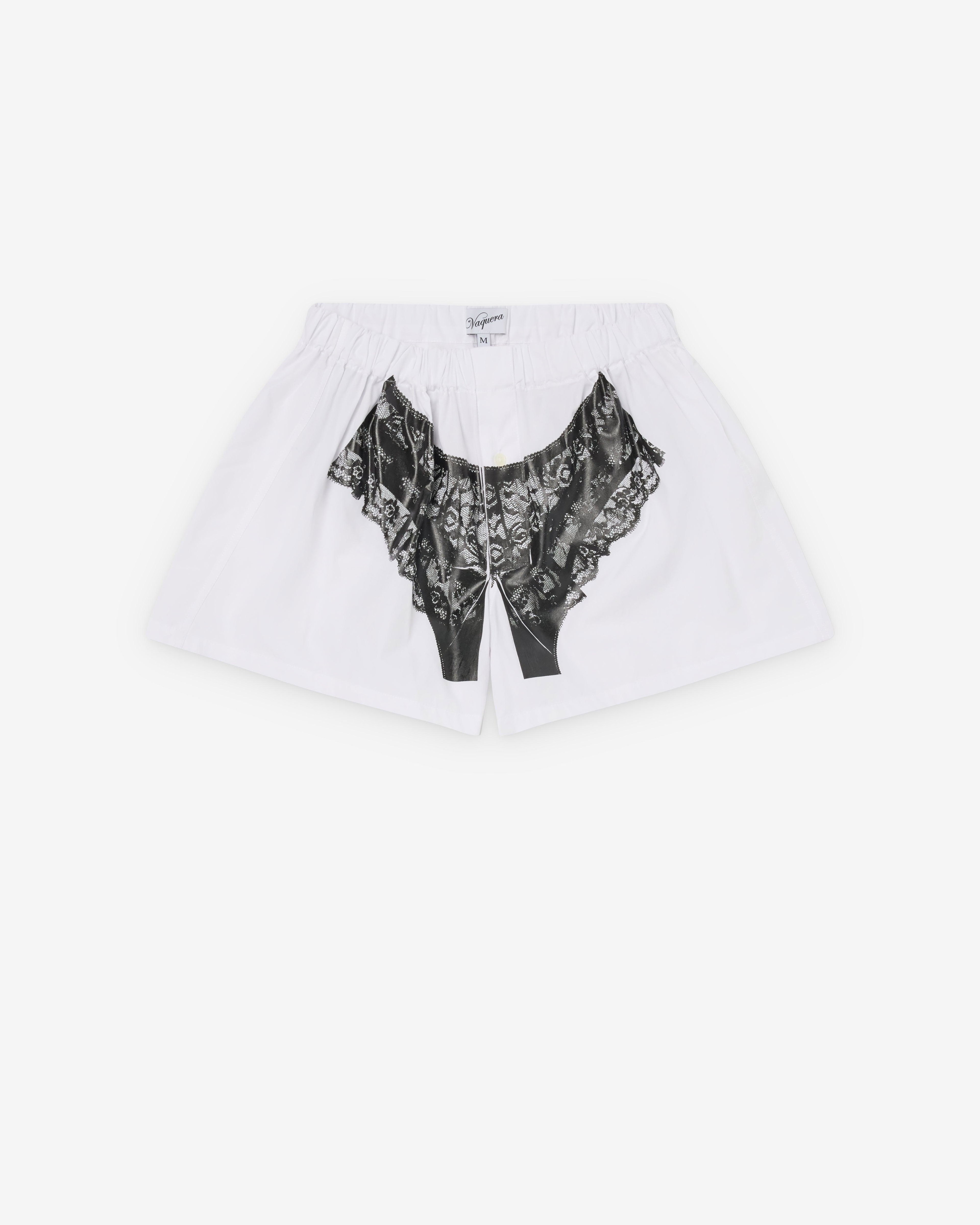Vaquera - Women's Trompe L'Oeil Boxer Shorts - (White) by VAQUERA