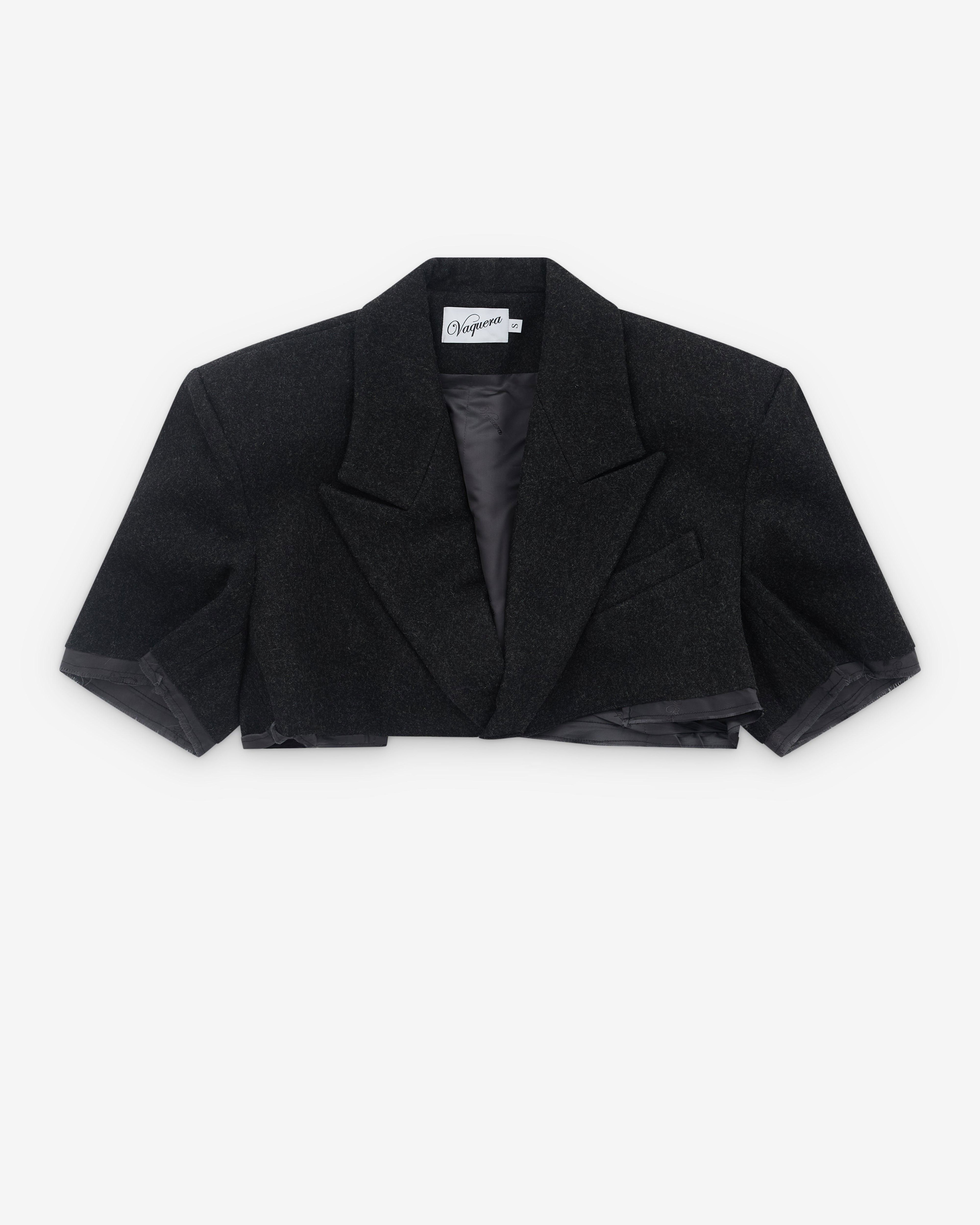 Vaquera - Women’s Women Cropped Blazer Woven - (Dark Grey) by VAQUERA