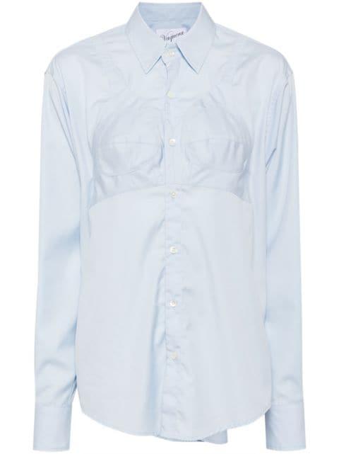 bra-detail cotton shirt by VAQUERA