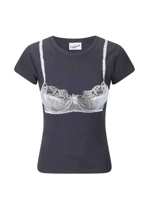 bra-print T-shirt by VAQUERA