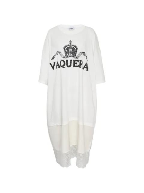 lace-trim T-shirt dress by VAQUERA