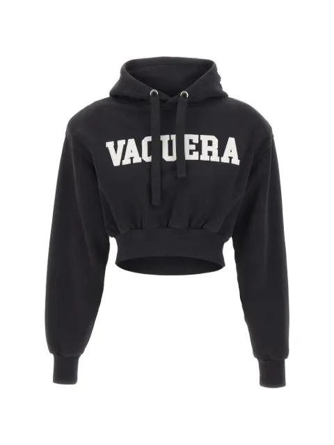 logo-detail cropped hoodie by VAQUERA