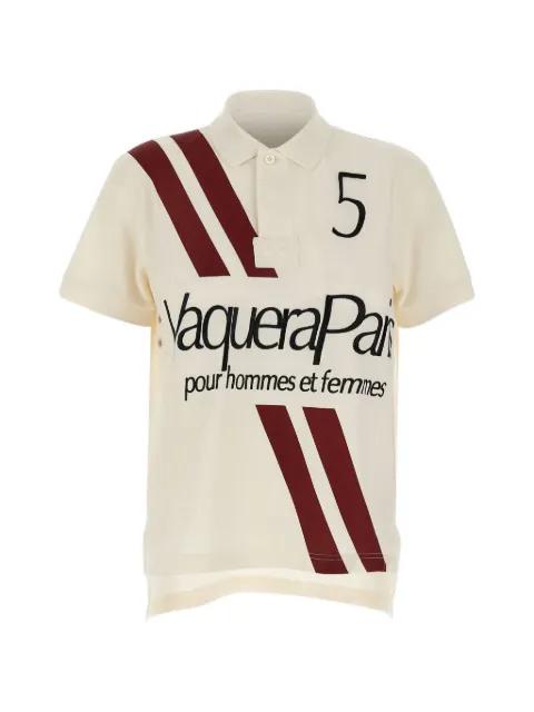 logo-print embroidered polo shirt by VAQUERA