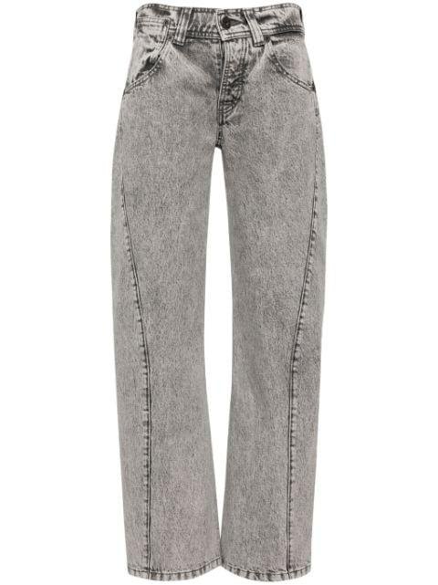 low-rise crooked-seam jeans by VAQUERA