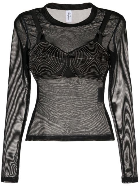 mesh long-sleeved top by VAQUERA