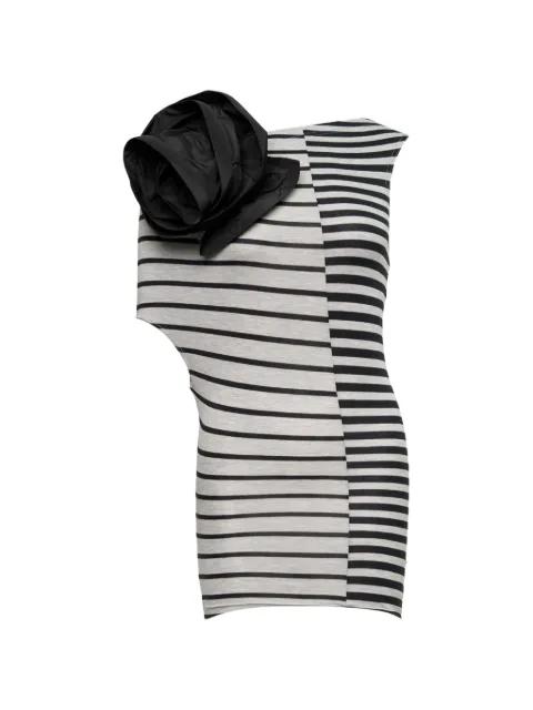striped corsage-detail top by VAQUERA