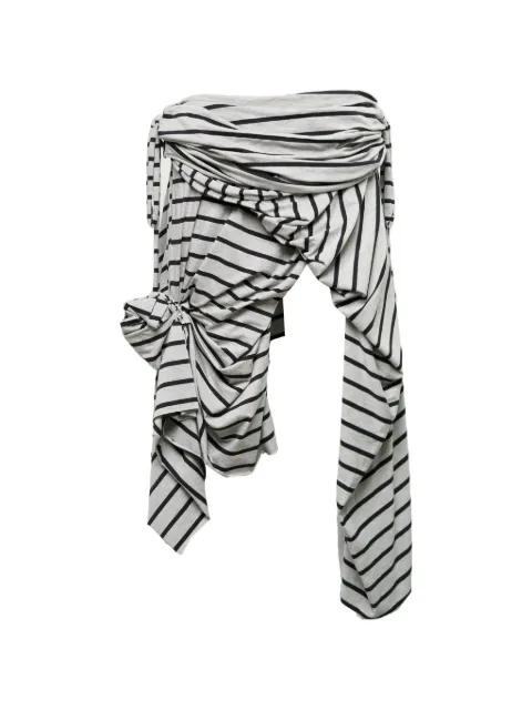 striped draped mini skirt by VAQUERA