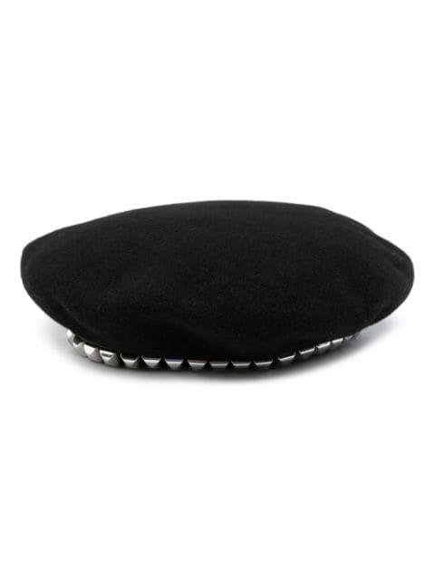 stud-embellished beret by VAQUERA