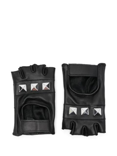 stud-embellished fingerless gloves by VAQUERA