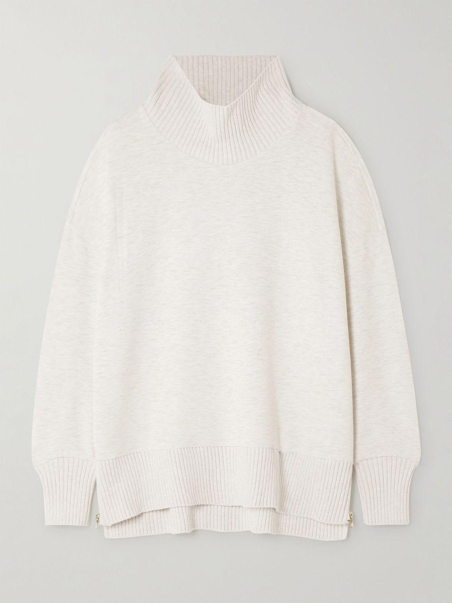 Barker oversized zip-detailed cotton turtleneck sweater by VARLEY Barker oversized zip-detailed cotton turtleneck sweater by VARLEY