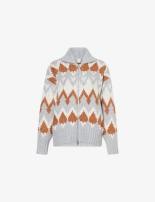 Brockley Jacquard Shawl-Collar Knitted Jack by VARLEY