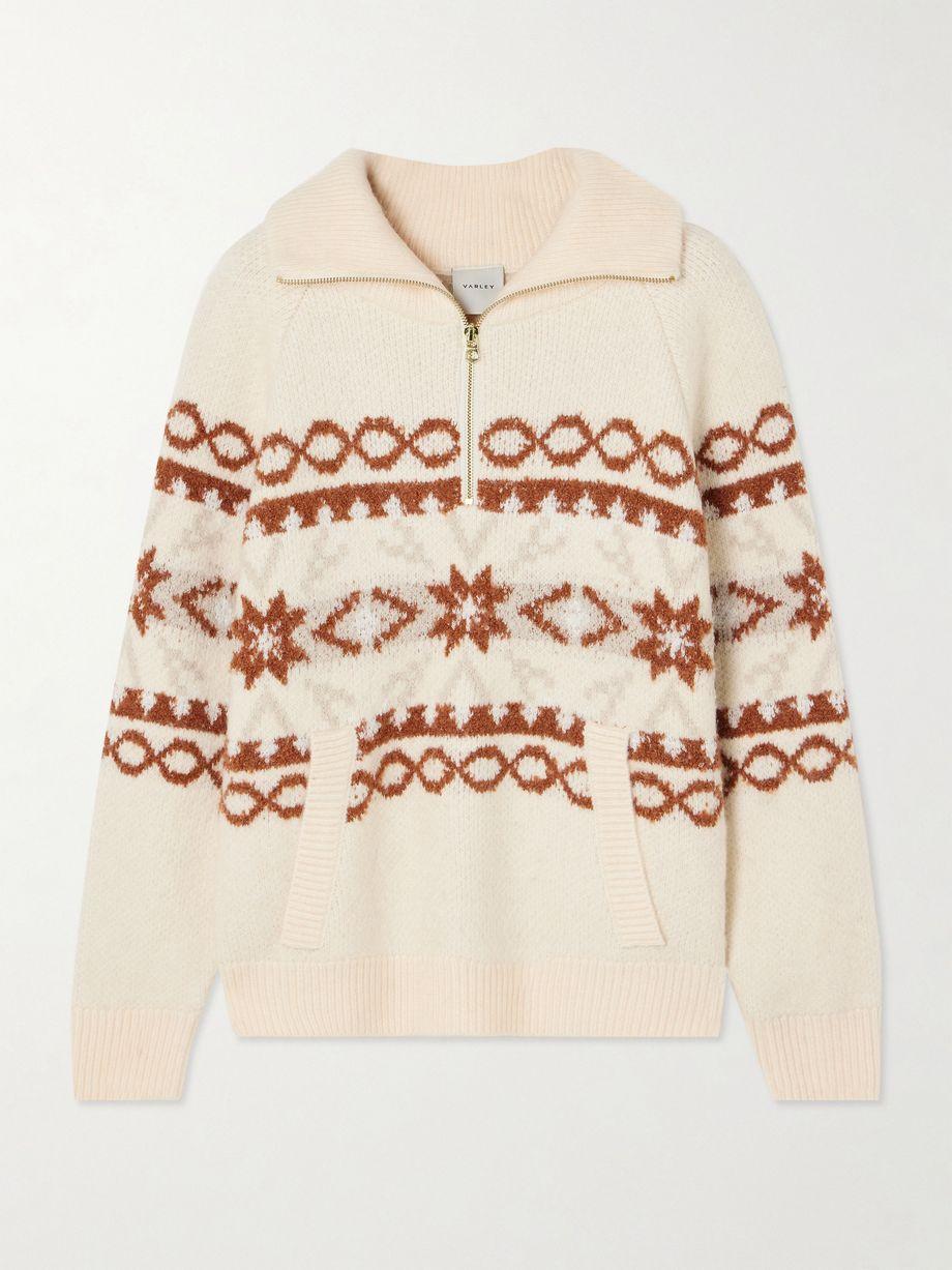 Cai Fair Isle intarsia-knit half-zip sweater by VARLEY