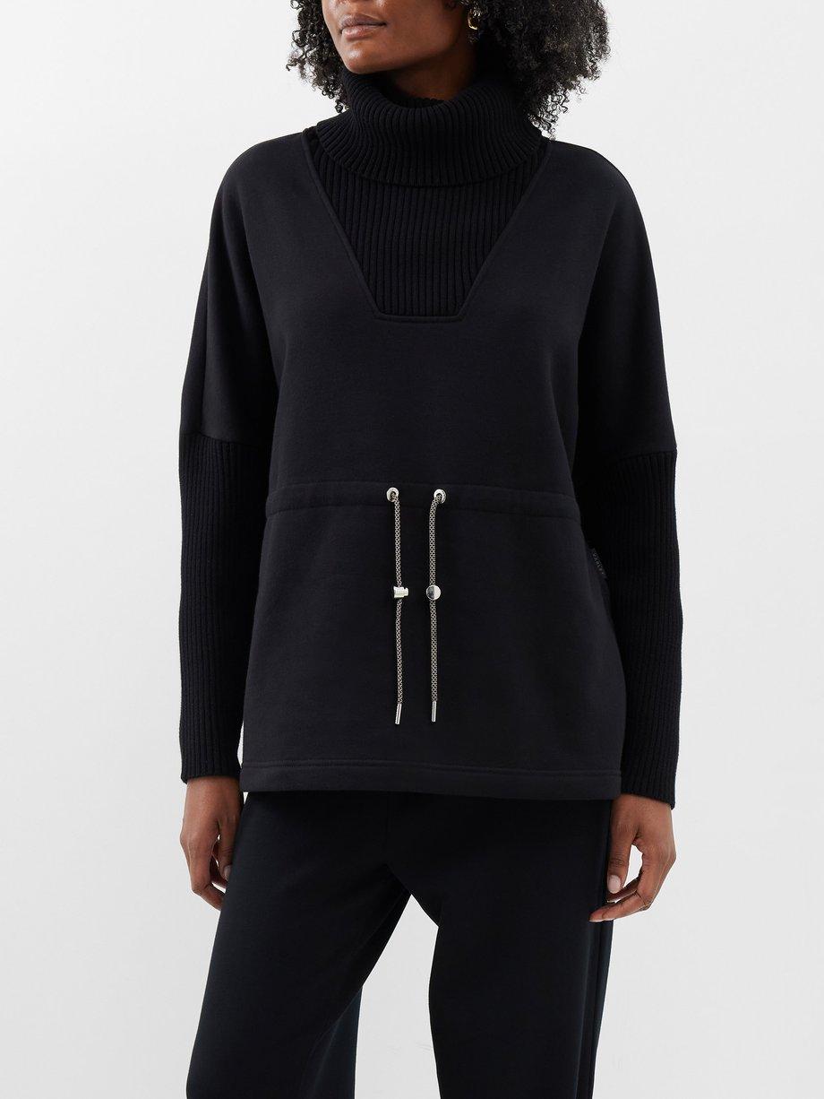 Cavello roll neck cotton-blend jersey sweatshirt by VARLEY
