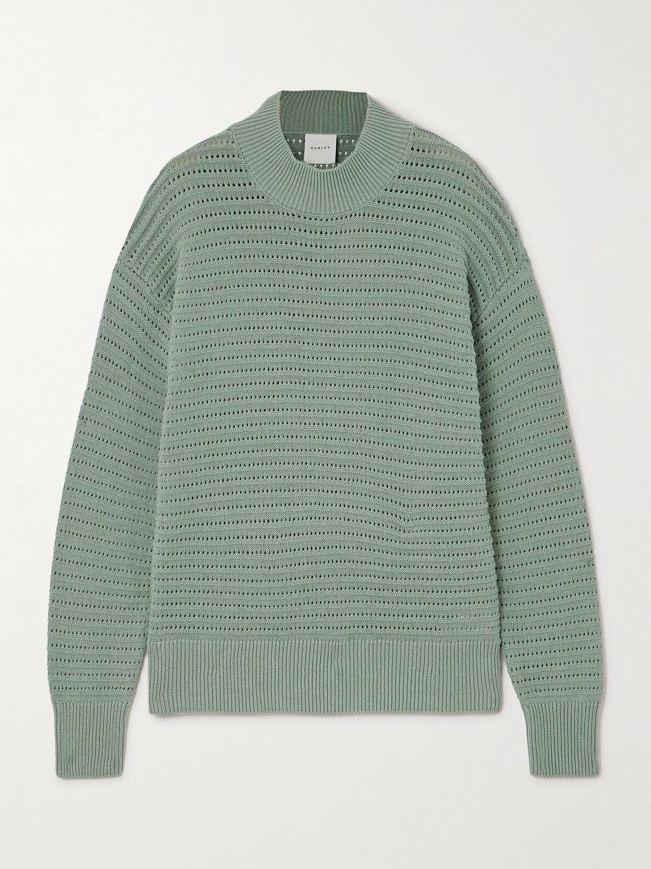 Franco pointelle-knit cotton sweater by VARLEY Franco pointelle-knit cotton sweater by VARLEY