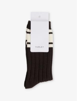 Malissa striped stretch-woven blend socks by VARLEY Malissa striped stretch-woven blend socks by VARLEY