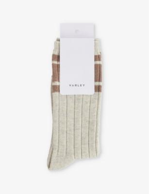 Malissa striped stretch-woven blend socks by VARLEY