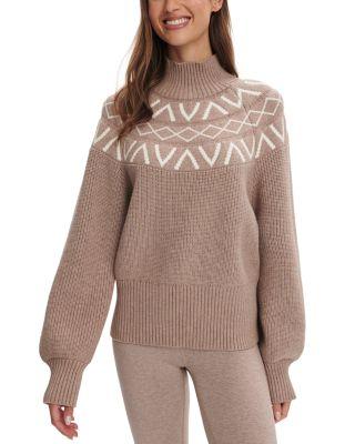 Marcie Fair Isle Yoke Mock Neck Knit Sweater by VARLEY