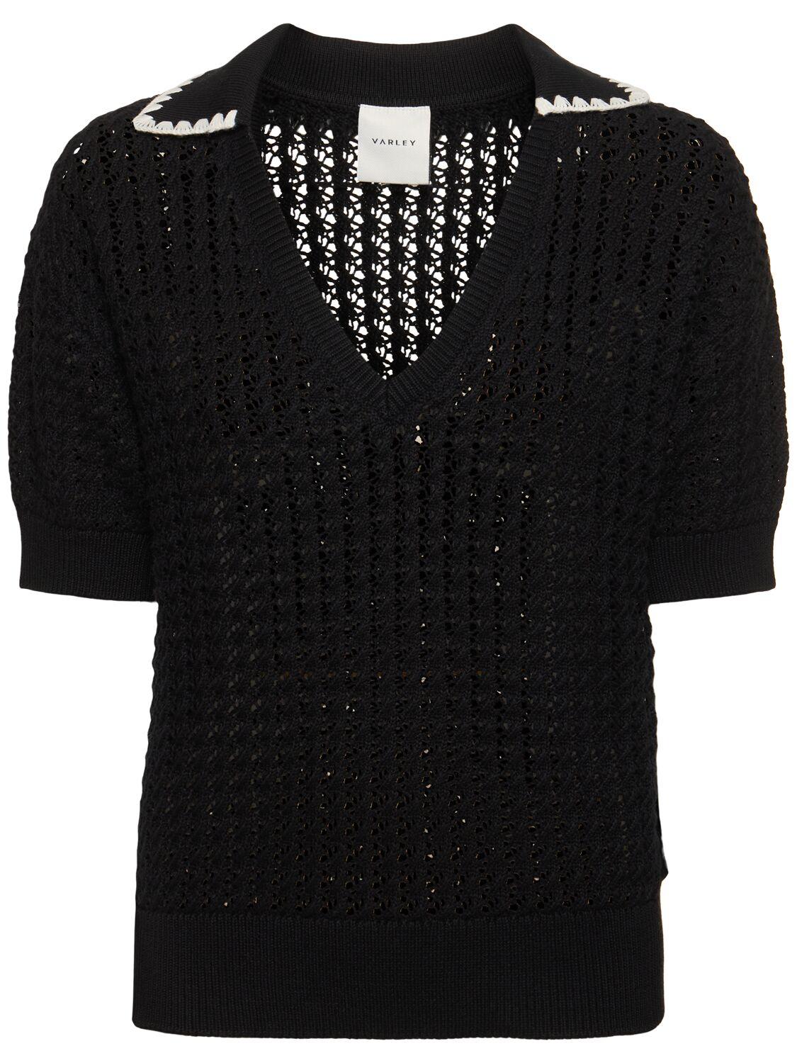 Monte V-neck Cotton Knit Polo by VARLEY