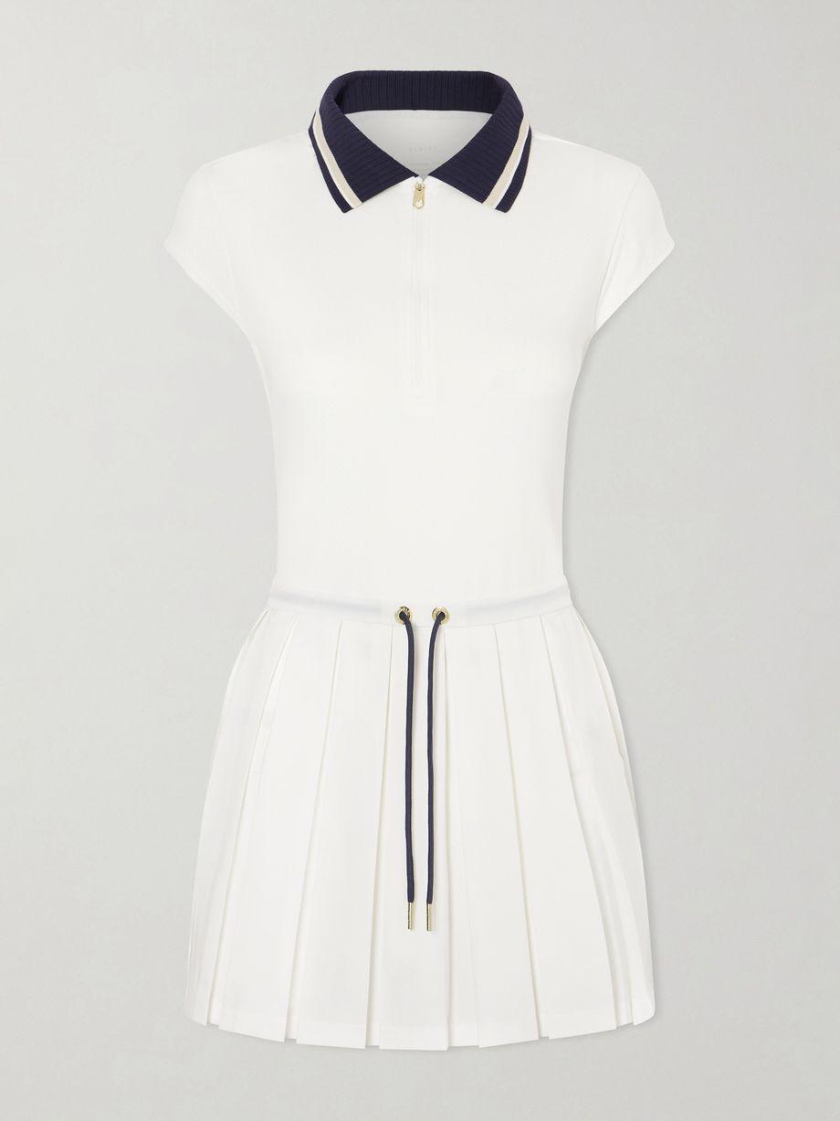Nico pleated pointelle-jersey dress by VARLEY