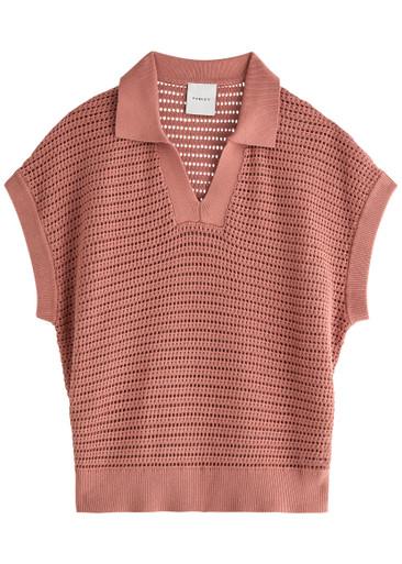 Otto open-knit cotton polo top by VARLEY