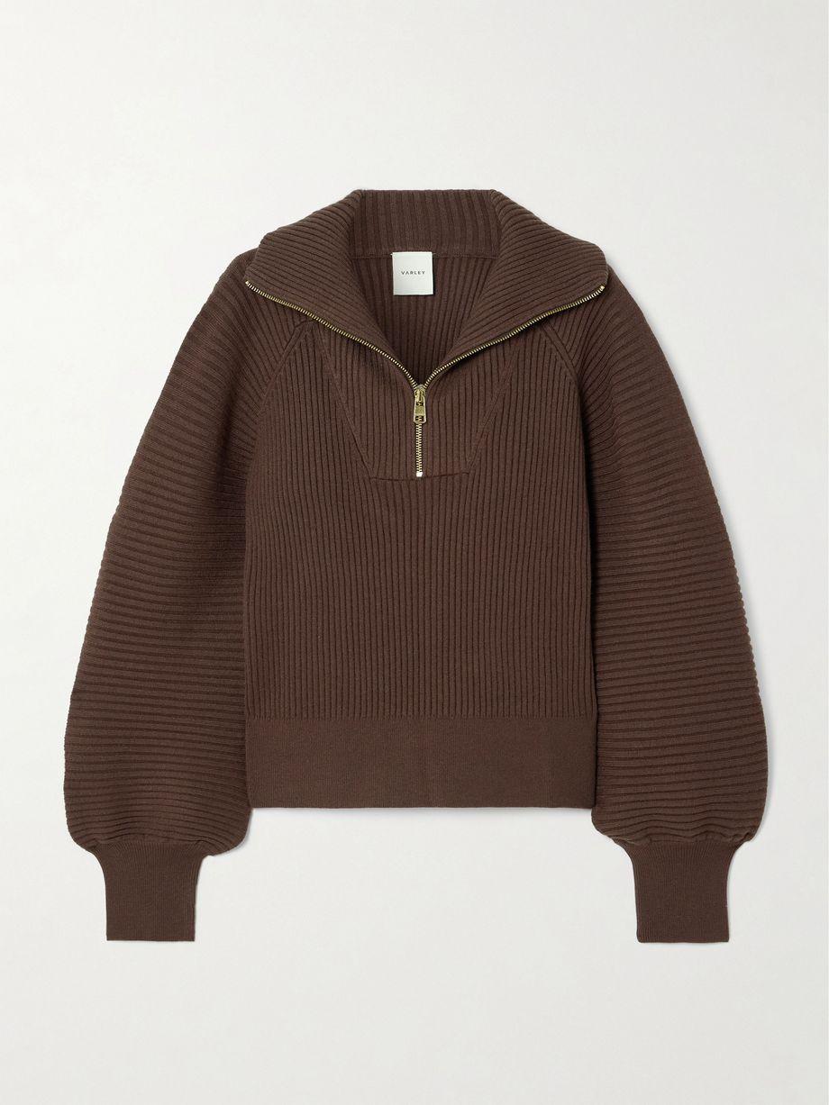 Reid ribbed-knit half-zip sweater by VARLEY