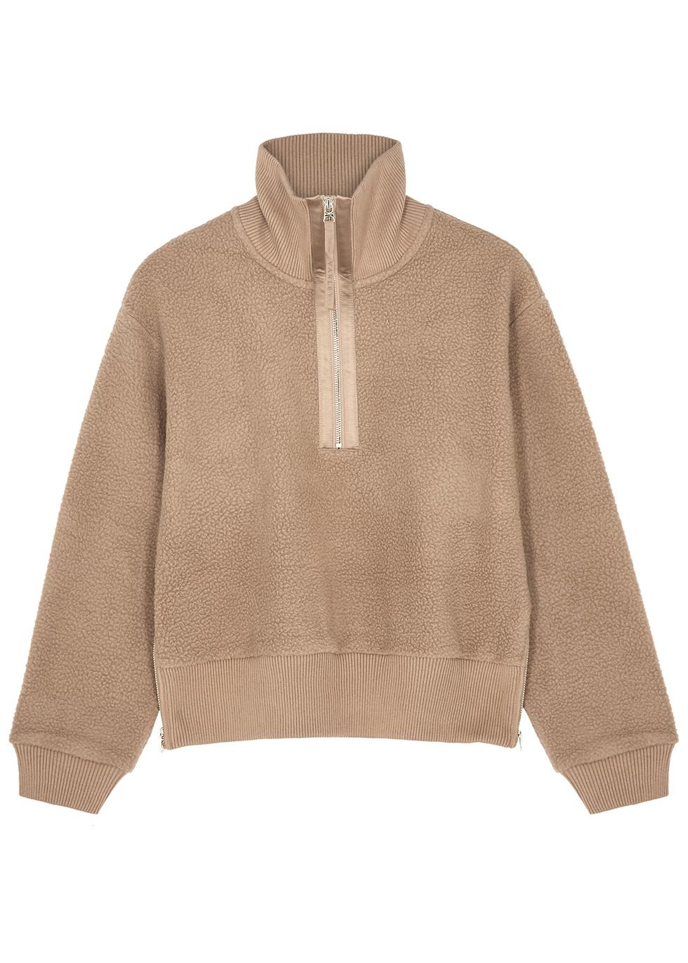 Roselle brown half-zip fleece sweatshirt by VARLEY