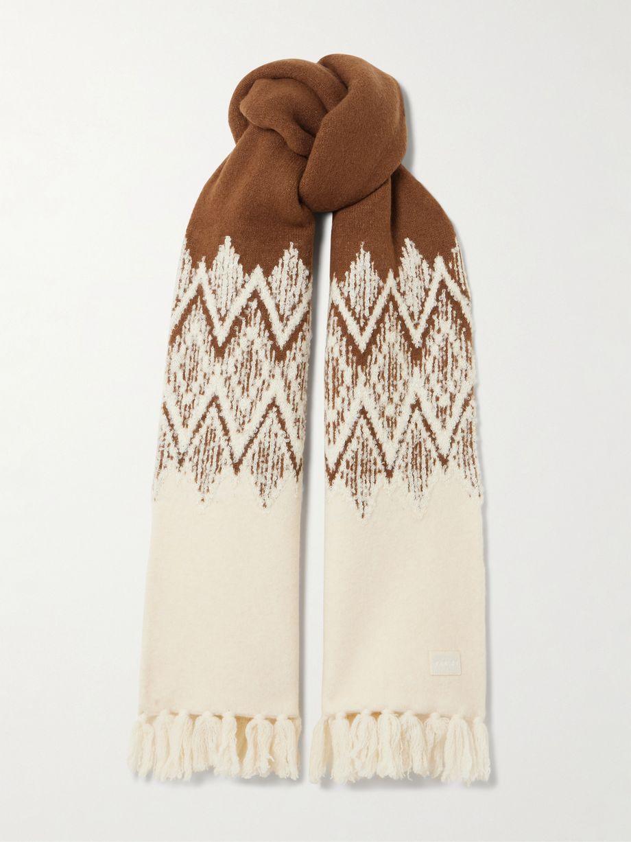 Sebastian fringed Fair Isle knitted scarf by VARLEY