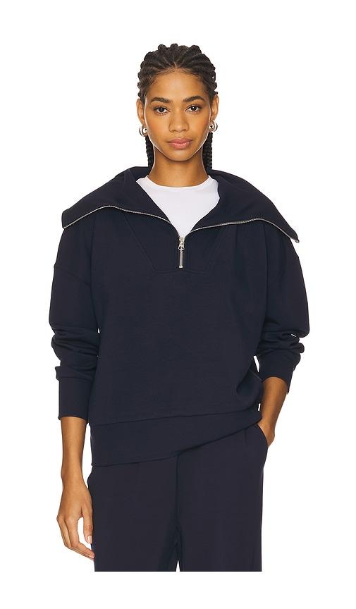 Varley Catherine Half Zip Sweatshirt in Navy by VARLEY Varley Catherine Half Zip Sweatshirt in Navy by VARLEY