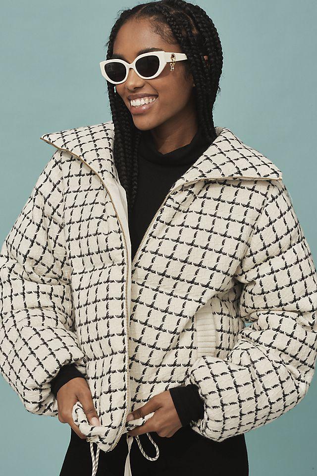Varley Eugene Check Short Puffer Coat by VARLEY