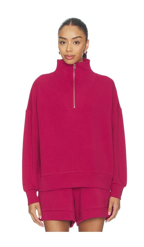 Varley Hawley Half Zip Sweater in Burgundy by VARLEY