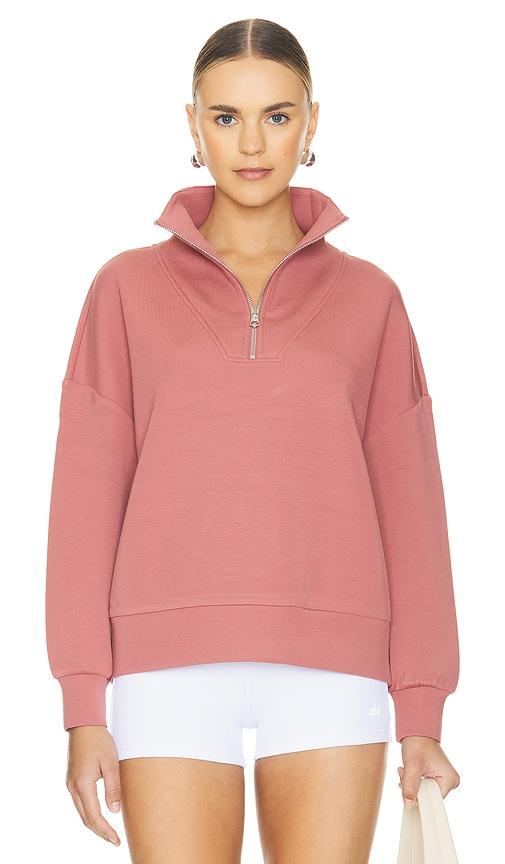 Varley Hawley Half Zip Sweatshirt in Red by VARLEY