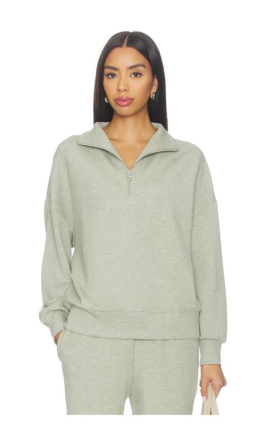Varley Hawley Half Zip Sweatshirt in Sage by VARLEY