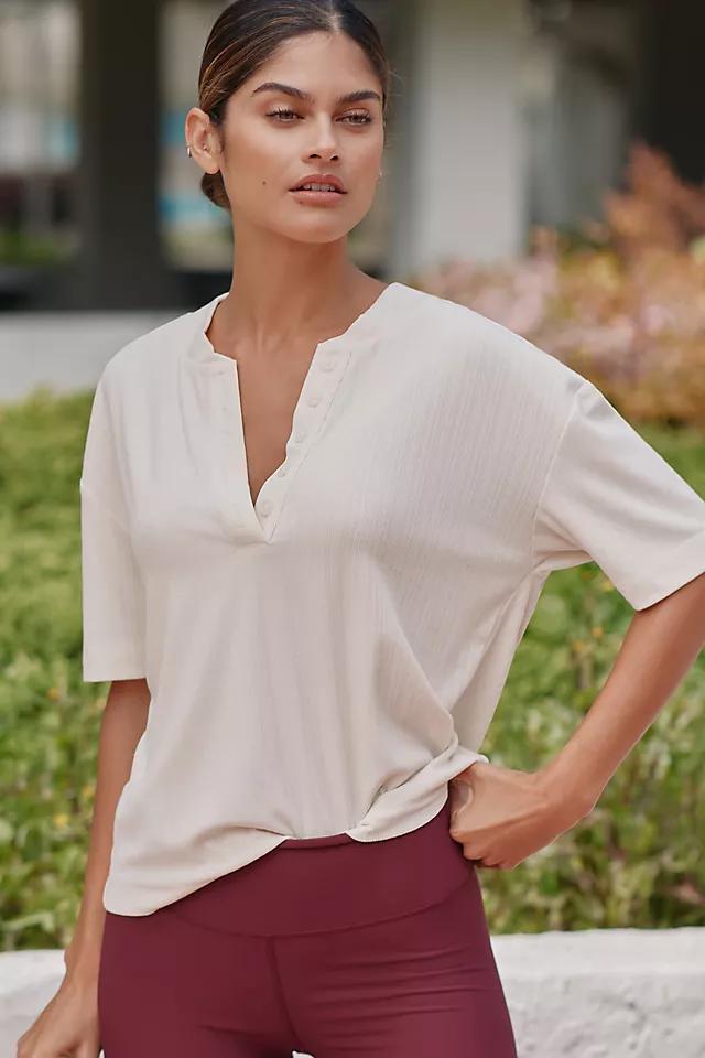 Varley Kasey Mock Placket Rib Tee by VARLEY