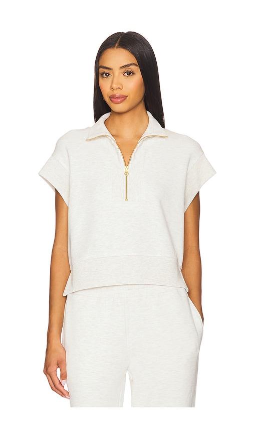 Varley Kelly Half Zip Sweatshirt in Ivory by VARLEY