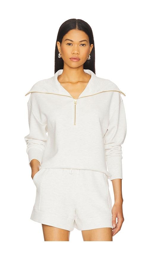 Varley Larson Half Zip Sweatshirt in Ivory by VARLEY
