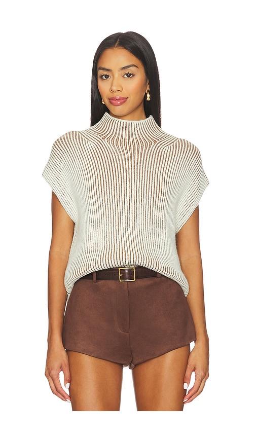 Varley Lauren Plated Knit Tank Top in Cream by VARLEY