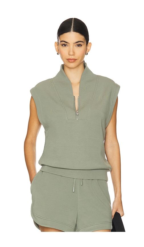 Varley Loretta Half Zip Sweatshirt in Sage by VARLEY