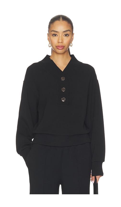 Varley Lucine Button Front Sweater in Black by VARLEY