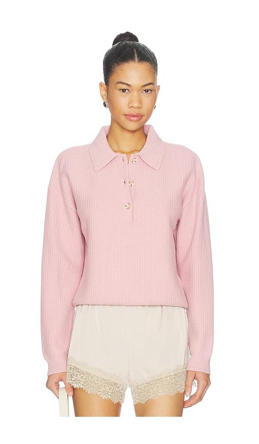 Varley Marlie Polo Knit Sweater in Blush by VARLEY